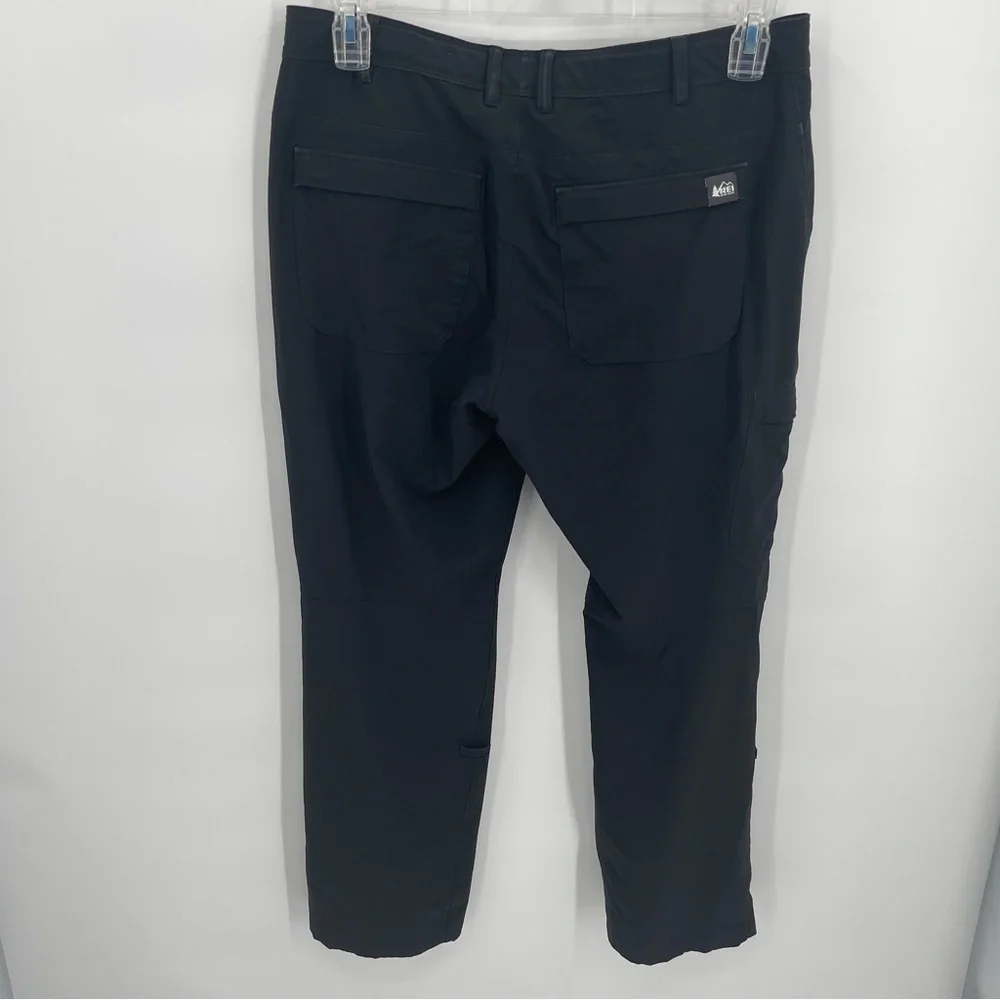 REI Co-Op Women Kornati Roll-Up Convertible Hiking Pants Size 12P Black Outdoors